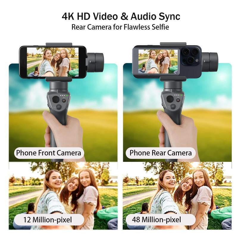 Modofo 2025 Magnetic Phone Selfie Monitor Screen, Support Plays Audio, Perfect for Content Creation, Selfies, Videos, Live Broadcasts, Adjustable Screen Ratio, Compatible with Ios, Android(Support 4K 30Fps Wired Recording)